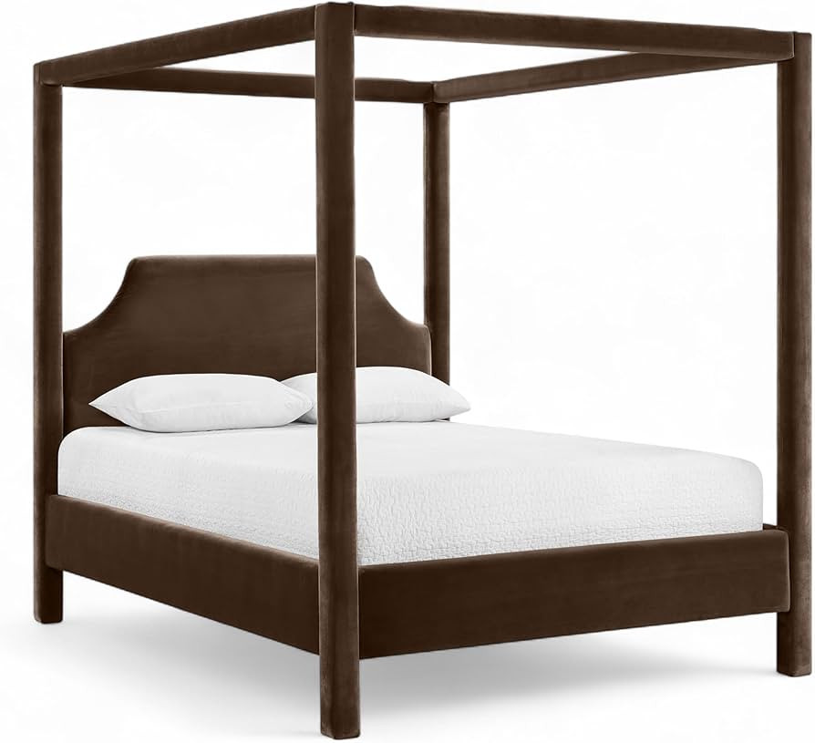 Meridian Furniture Dawson Brown Velvet Upholstered King Bed | Amazon (US)