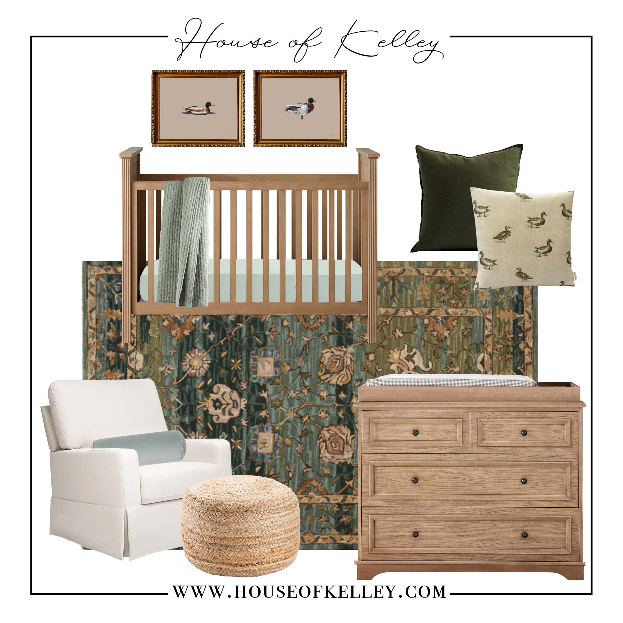Boy nursery, baby nursery, mallard duck nursery, boy baby room, blue nursery, green nursery, neutral baby room, neutral nursery, green rug, blue rug, nursery area rug, boy rug, nursery rocking chair, beige recliner, tan recliner, nursery glider, nursery ottoman, boy nurseries, nursery inspo, nursery mood board, baby furniture, baby crib, wooden crib, baby dresser and changing table, duck decoration throw pillow, duck hunting, green pillow, duck pillow, neutral throw pillows, pottery barn kids, boy room, boy pillows, Etsy throw pillows, duck art, Etsy art, mallard art, mallard painting. 

#LTKKids #LTKHome #LTKBaby