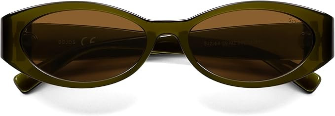SOJOS Trendy Oval Polarized Sunglasses Womens Retro Narrow Chic Thin Y2k Sunnies SJ2364 | Amazon (US)
