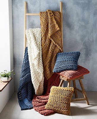 Oake Chunky Knit Throws & Decorative Pillows, Created for Macy's & Reviews - Decorative & Throw P... | Macys (US)