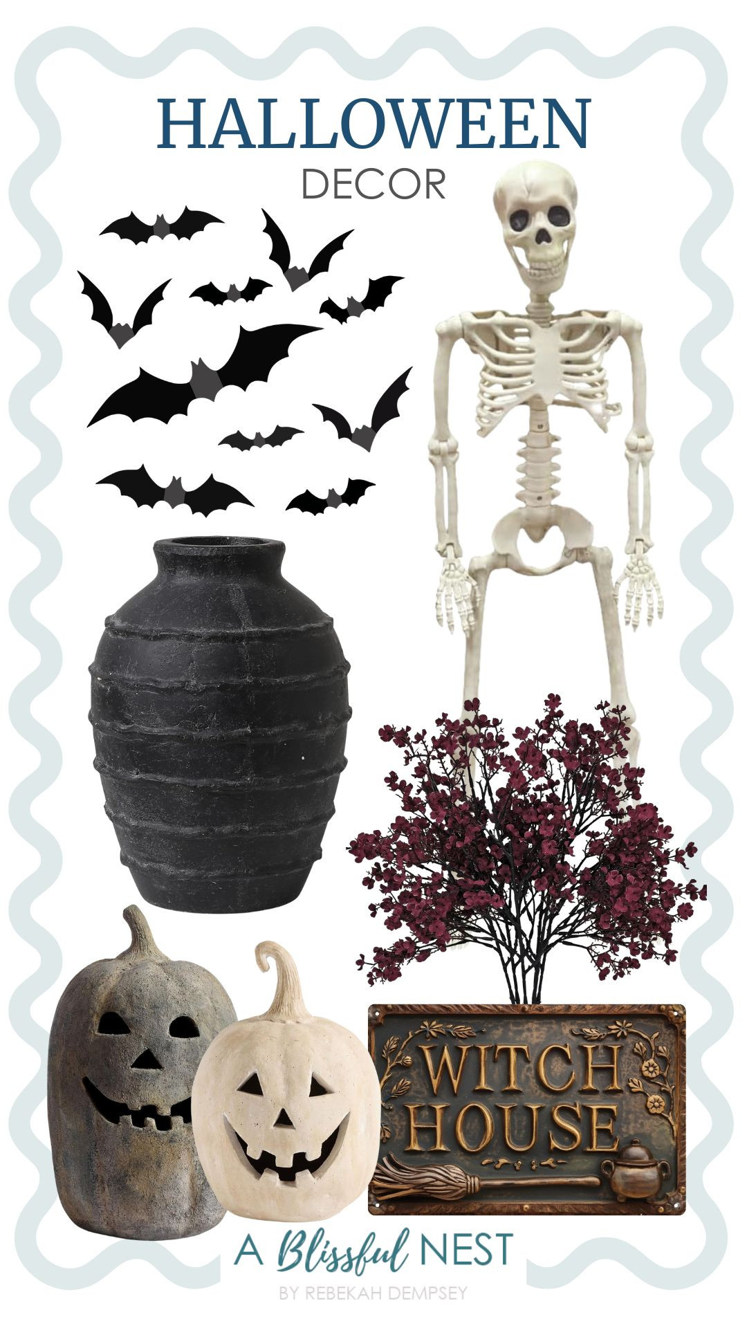 Give your home a spooky and stylish refresh with these Halloween decor finds. Shop my picks.

Witch house vintage metal sign décor, black terracotta vase, hallowmas jack-o'-lantern, artificial baby's breath flowers, skeleton halloween decorations, and bats wall decor. 

 #LTKSeasonal #LTKHome
