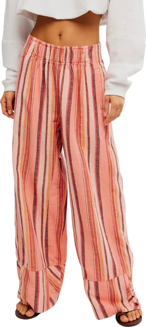 Free People Days End Stripe Wide Leg Linen Pants | Nordstrom | Nordstrom