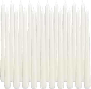 flamecan Ivory Taper Candles, Set of 20 Unscented and Smokeless 10 Inch Taper Candles Long Burnin... | Amazon (US)