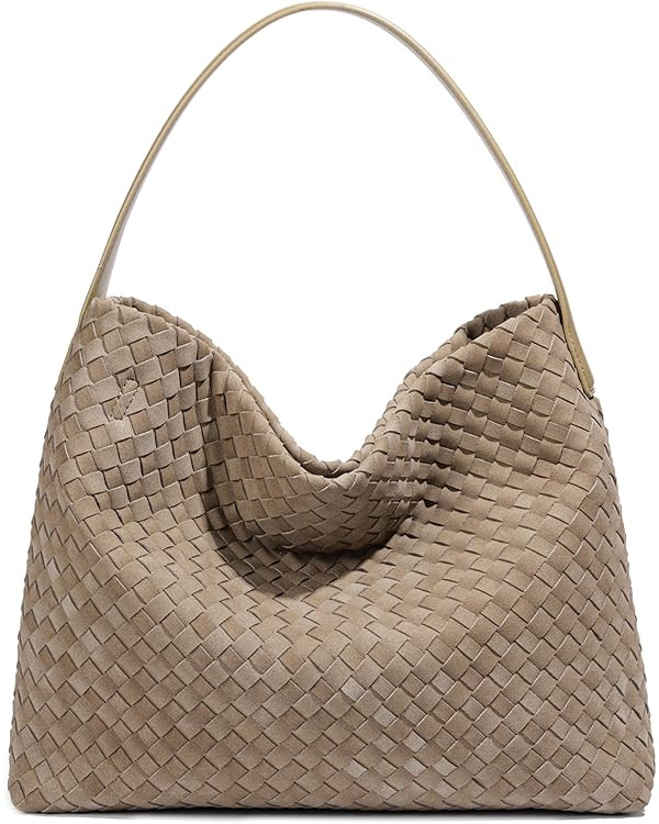 Rejolly Suede Tote Bag for Women Woven Hobo Handbag Slouchy Shoulder Purse Crossbody Designer Bag | Amazon (US)