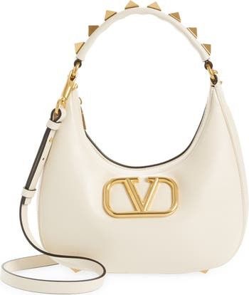 Small Stud Sign VLOGO Leather Hobo Bag White Bag Bags Summer Outfits Affordable Fashion | Nordstrom