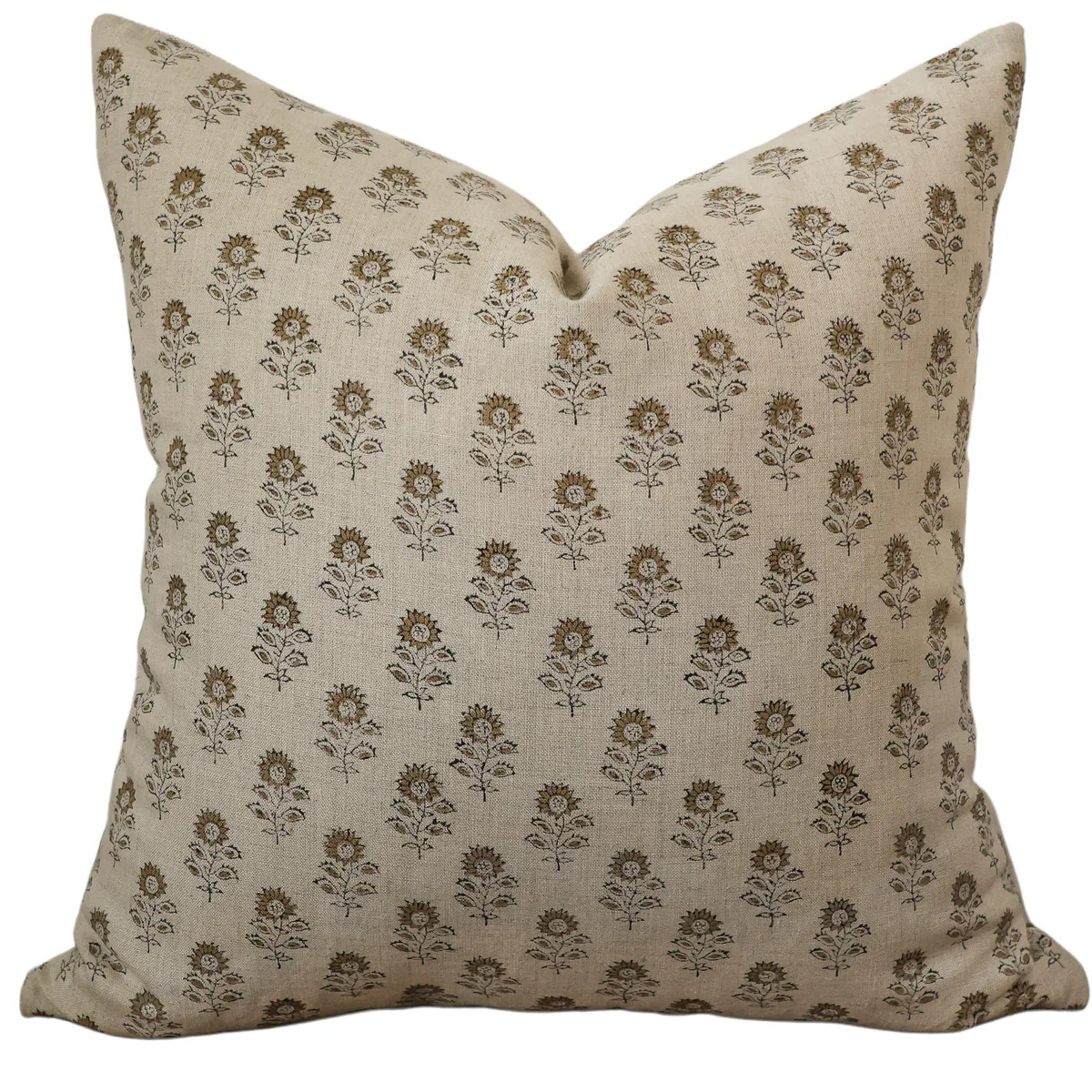 Sunflower Block Print Pillow Cover | Hackner Home (US)