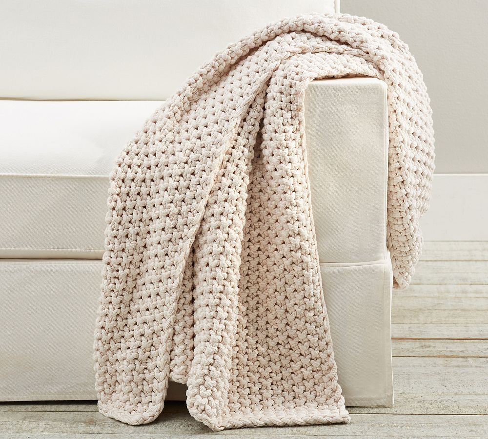 Bayside Seed Stitch Throw Blanket | Pottery Barn (US)