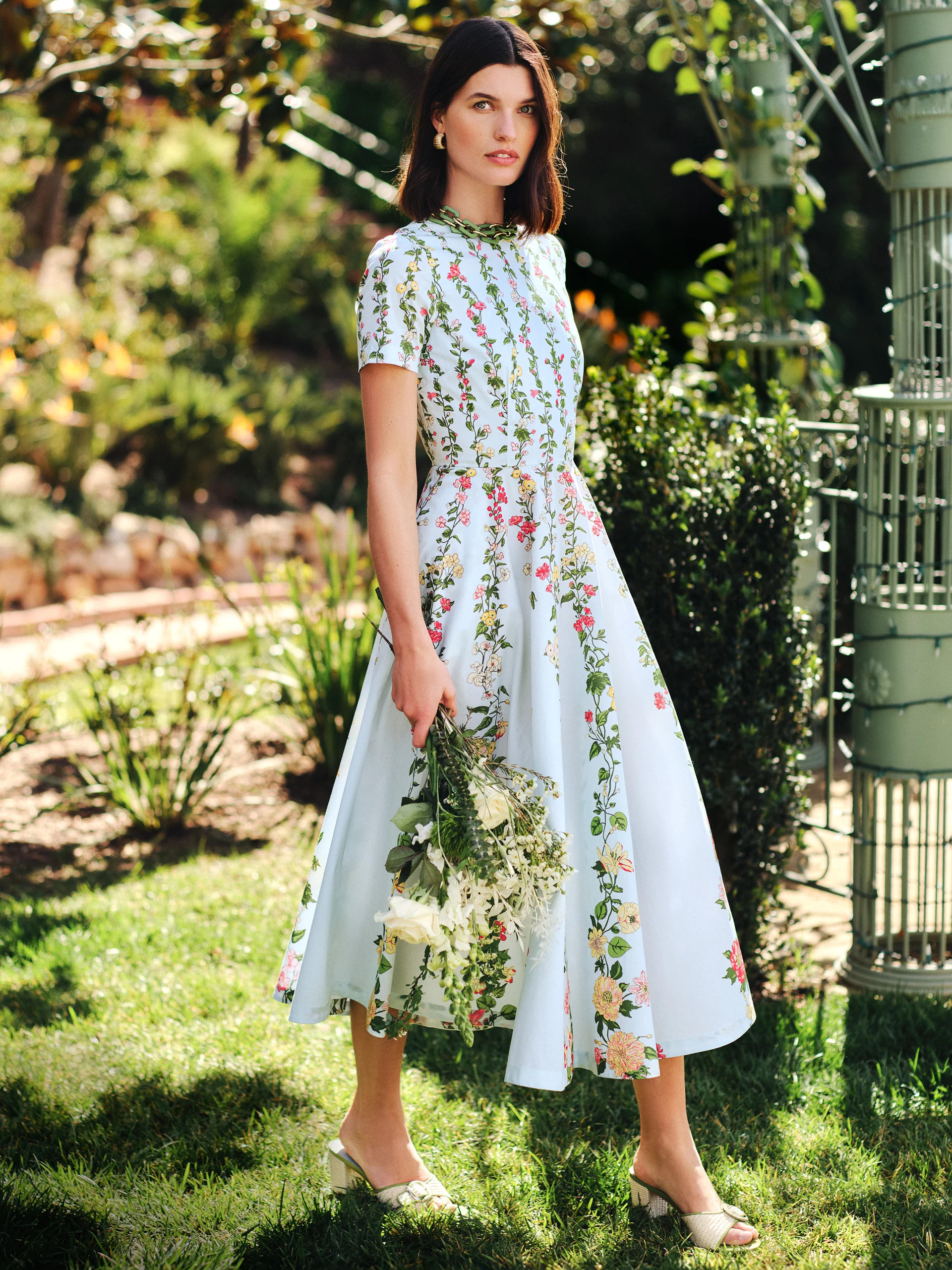 Lt_Blue/Multi Floral Medley Ray Grace Dress | Women's Dresses | J.McLaughlin | J.McLaughlin