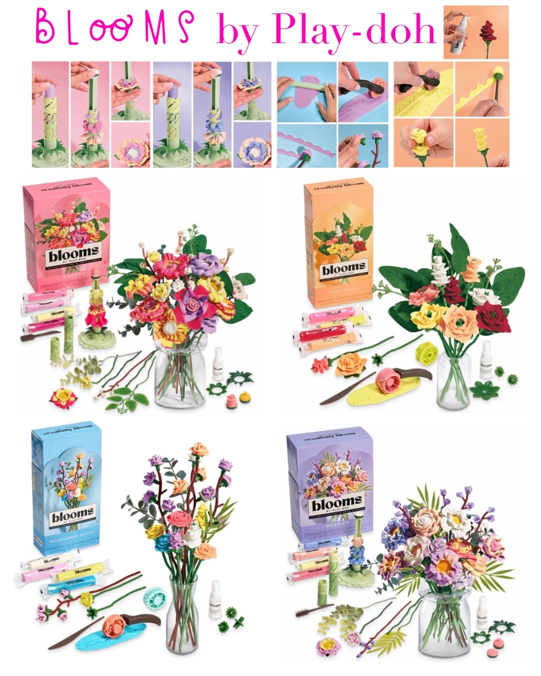Blooms by Play-doh.  Adult creative play era unlocked. 

Flower making has never been so pretty. Detailed instructions will help guide you every step of the way as you make 20 blooms in different shapes and sizes. Watch your flowers bloom before your eyes when you load compound into the tools and press down with the plunger. Complete your masterpiece with smaller hand-formed flowers and greenery. Let the blooms dry and preserve them with finishing spray, then arrange the full bouquet in the vase to display your custom home décor. These craft kits for adults are great year-round, whether it's easy homemade Mother's Day gifts, Valentine's Day activities, summer crafts for adults, Galentine's Day crafts for adults, or even bridal shower activities and bachelorette party crafts.

#LTKdayinmylife #LTKmomlife #LTKKids
