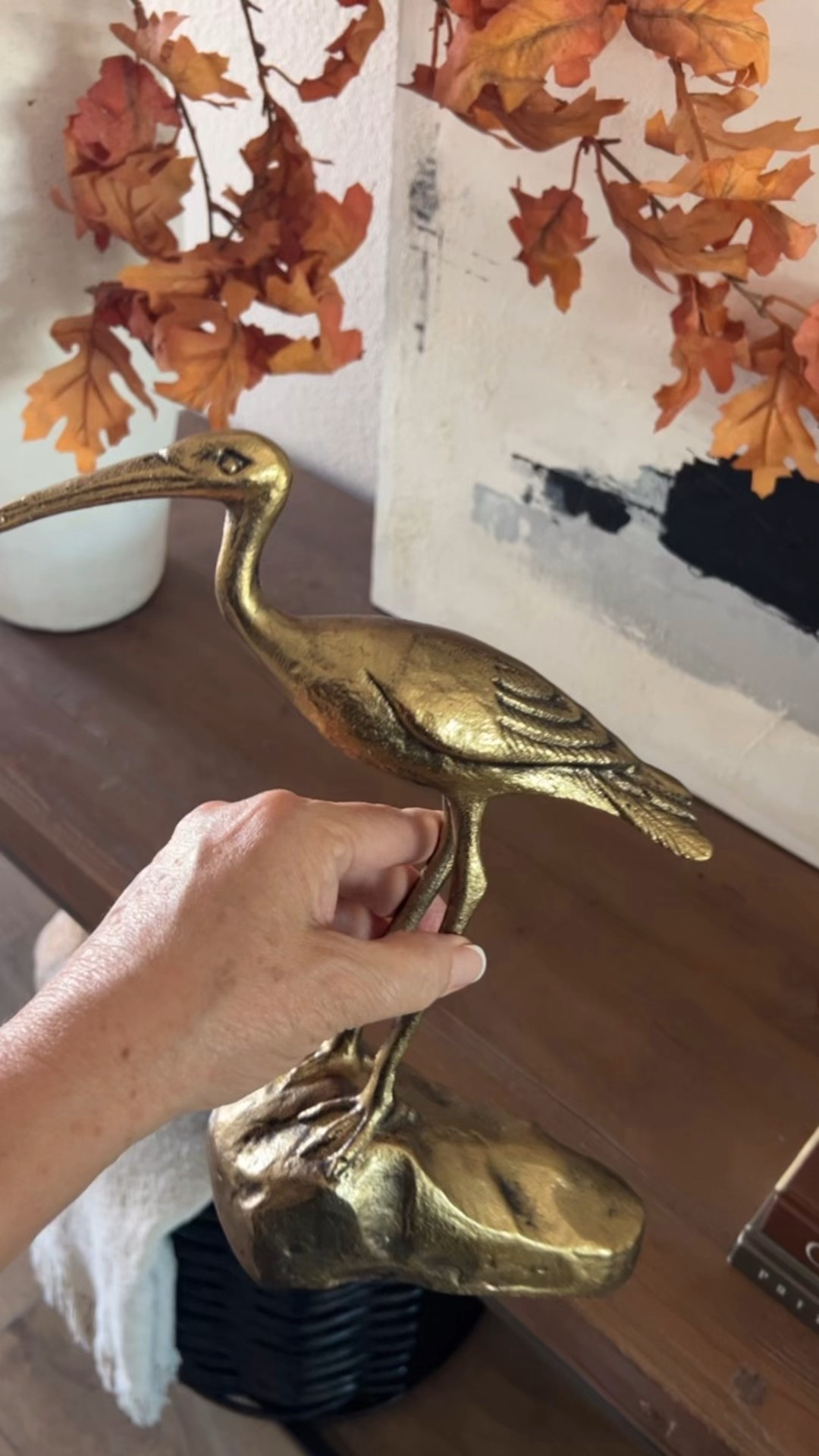 A brass bird sculpture elevates any console table for fall! Fall console decore, fall decor, autumn decorative ideas,

#LTKSeasonal #LTKSaleAlert #LTKHome