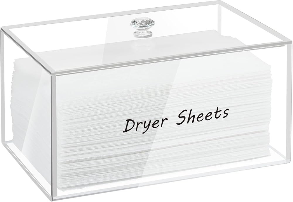 Dryer Sheet Holder, Dryer Sheet Dispenser, Acrylic Container Storage Box for Laundry Room Organiz... | Amazon (US)