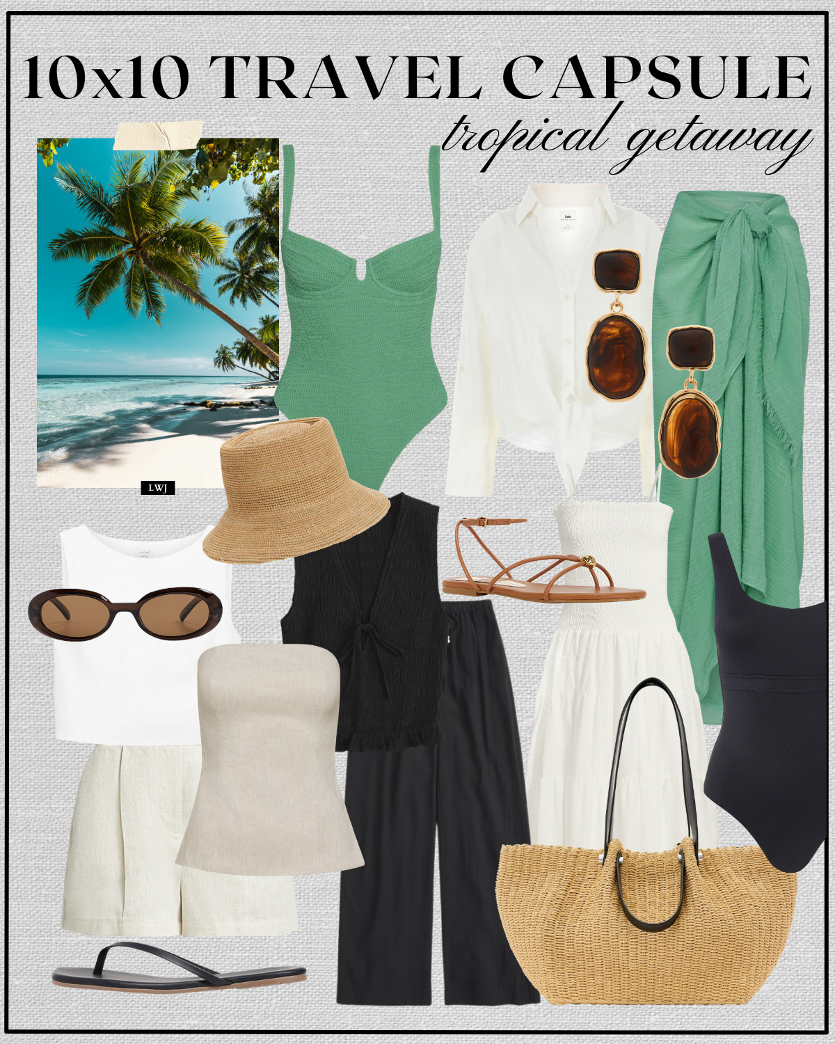 mini 10x10 travel capsule: tropical getaway 

 

#LTKSeasonal #LTKTravel