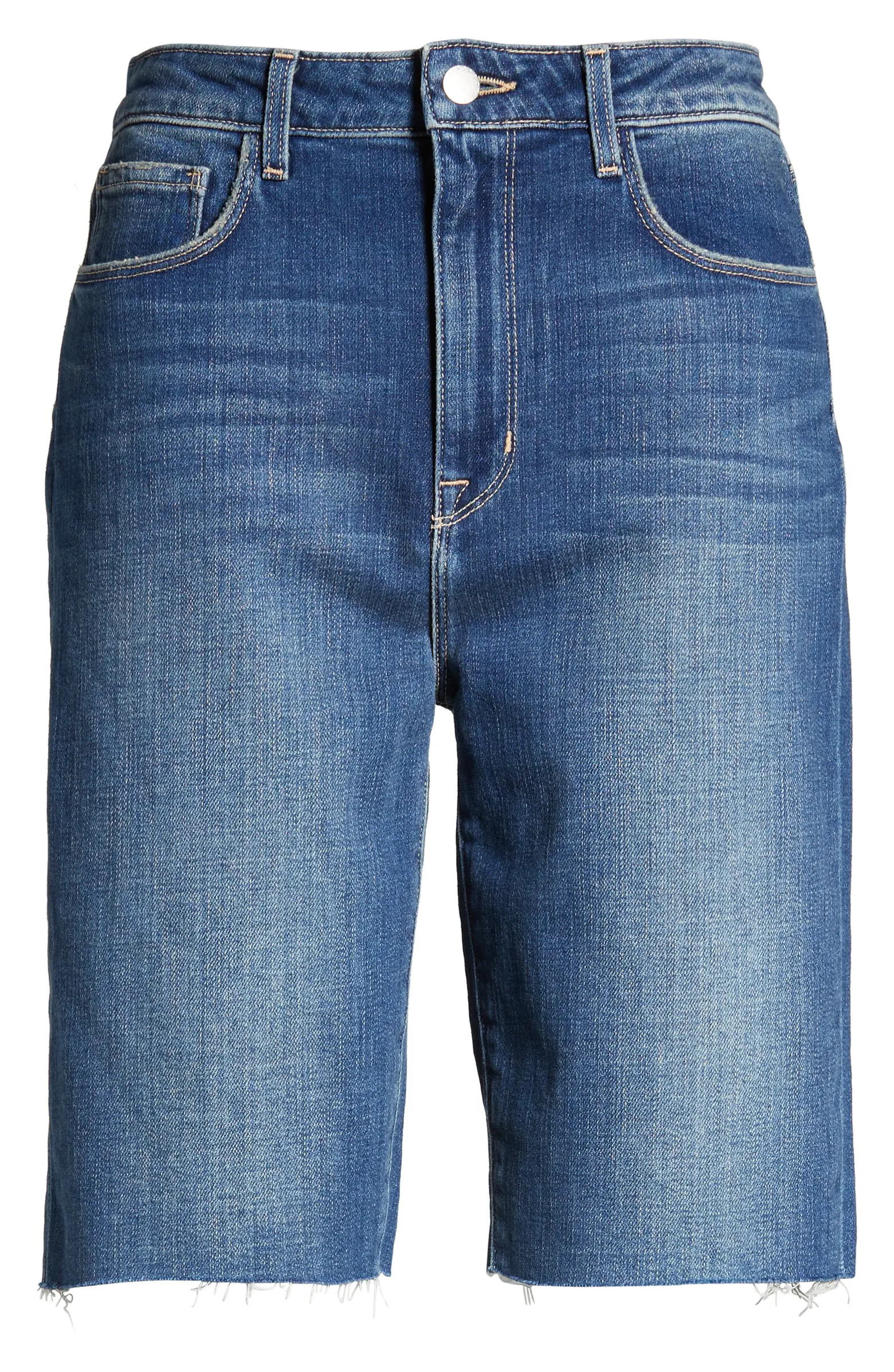 L'AGENCE Cicely Raw Hem High Rise Bermuda Stretch Denim Shorts | Nordstromrack | Nordstrom Rack