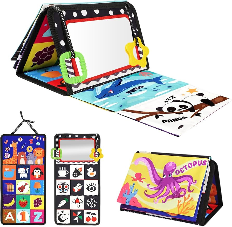 URMYWO Tummy Time Toy - Black and White High Contrast Baby Toys for Newborn - Baby Visual Stimula... | Amazon (US)