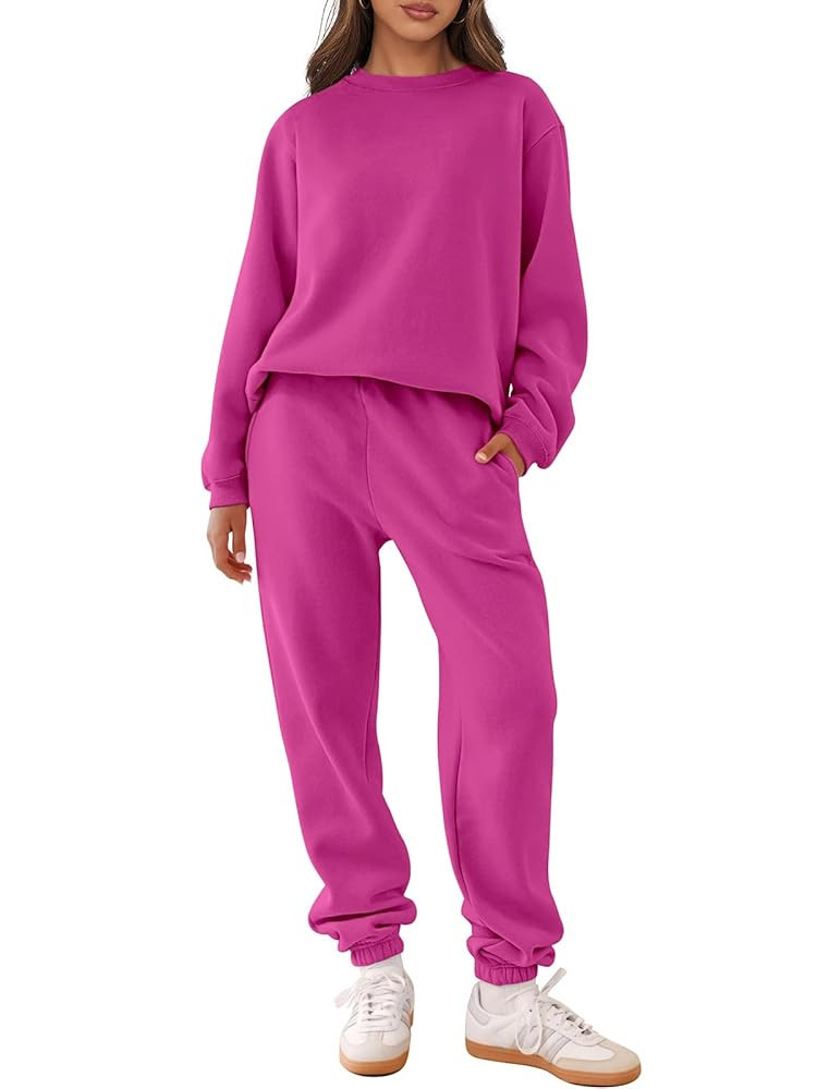 ANRABESS Women's Two Piece Outfits Sweatsuit Lounge Set Long Sleeve Crewneck Sweatshirt Jogger Pa... | Amazon (US)
