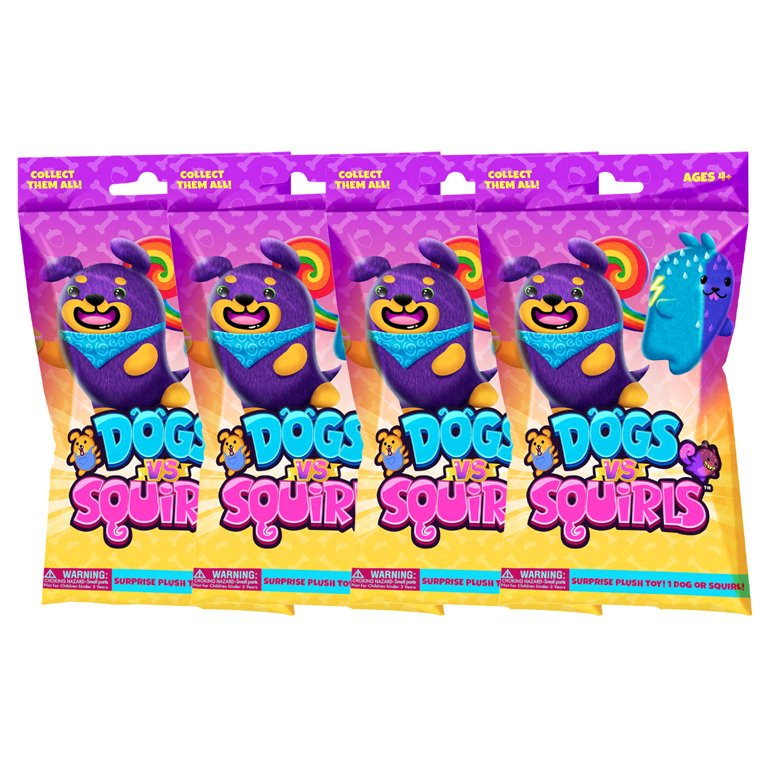 Dogs vs Squirls - Mystery Bag - 4pk Bundle - 4" Super-Soft & Bean-Filled Plush! | Walmart (US)