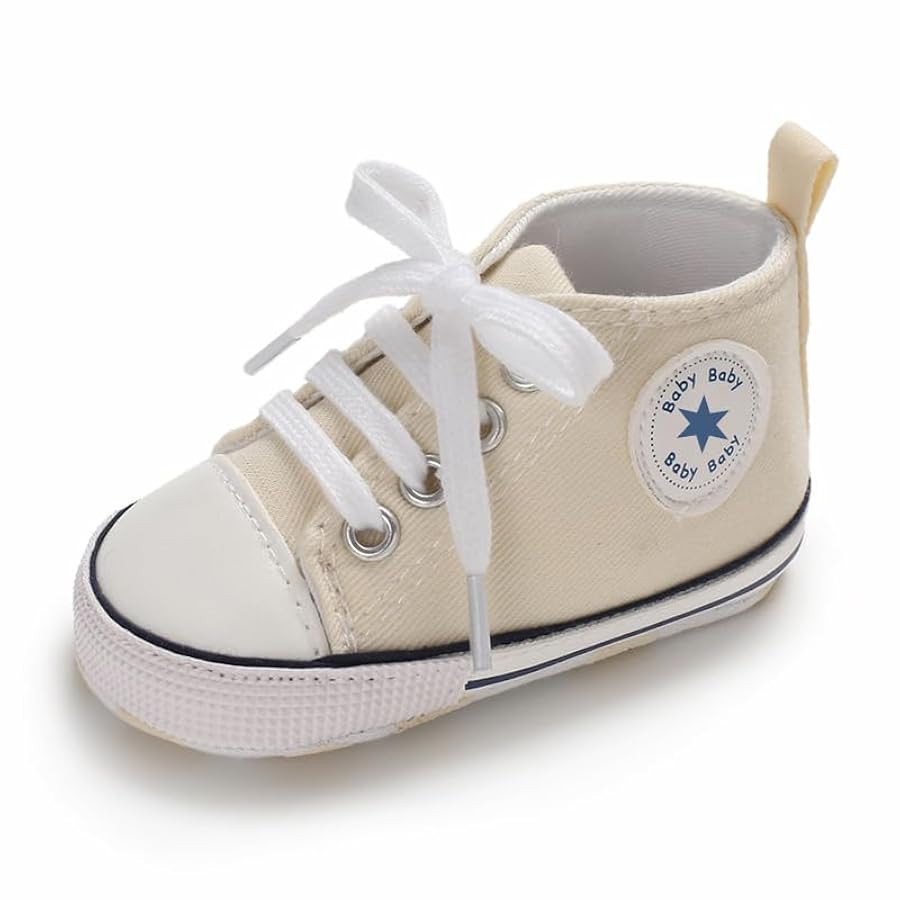 Unisex Baby Girls Boys Canvas High-top Shoes, Newborn Infant Anti-Slip Soft Sole Frist Walking Br... | Amazon (US)