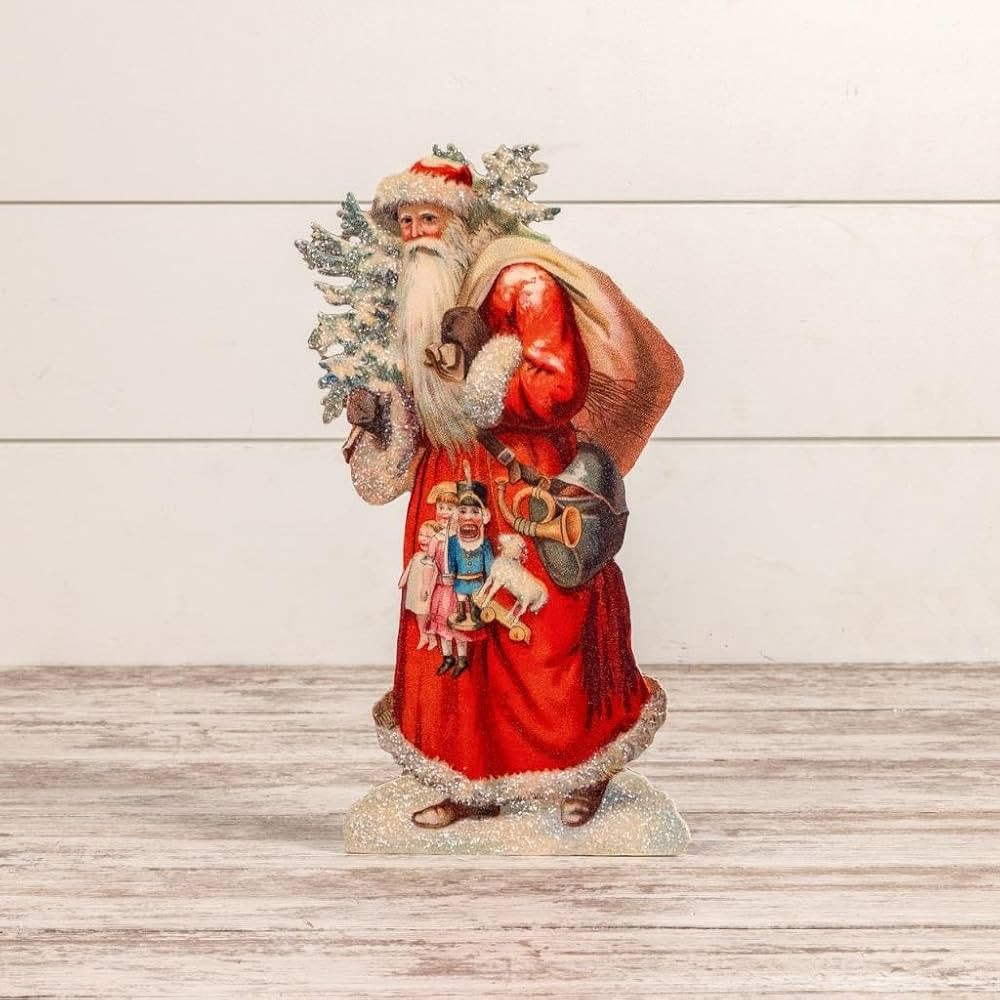 Ragon House 18" Victorian Retro Style Santa w/Toy Sack Tree Dummy Board | Amazon (US)