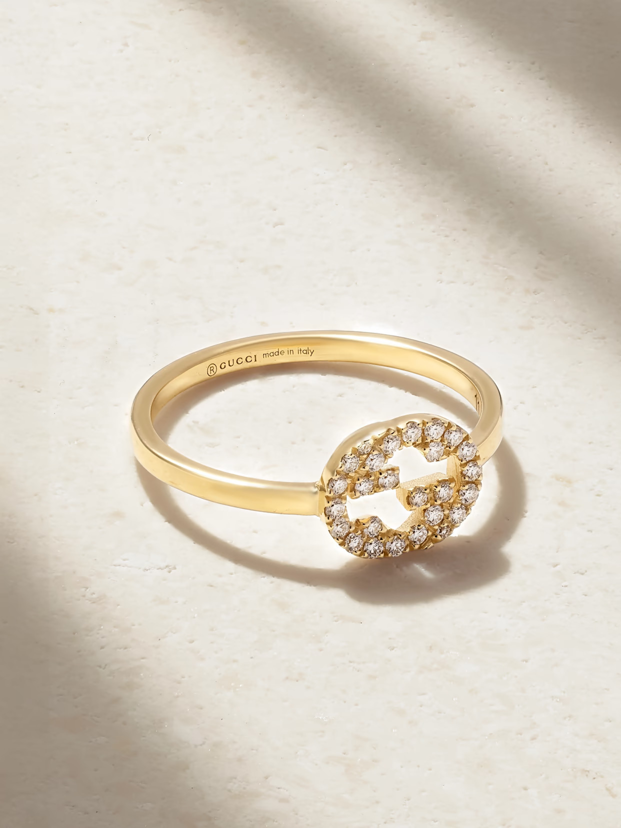 Gucci - Gg 18-karat Gold Diamond Ring - 11 | NET-A-PORTER (US)
