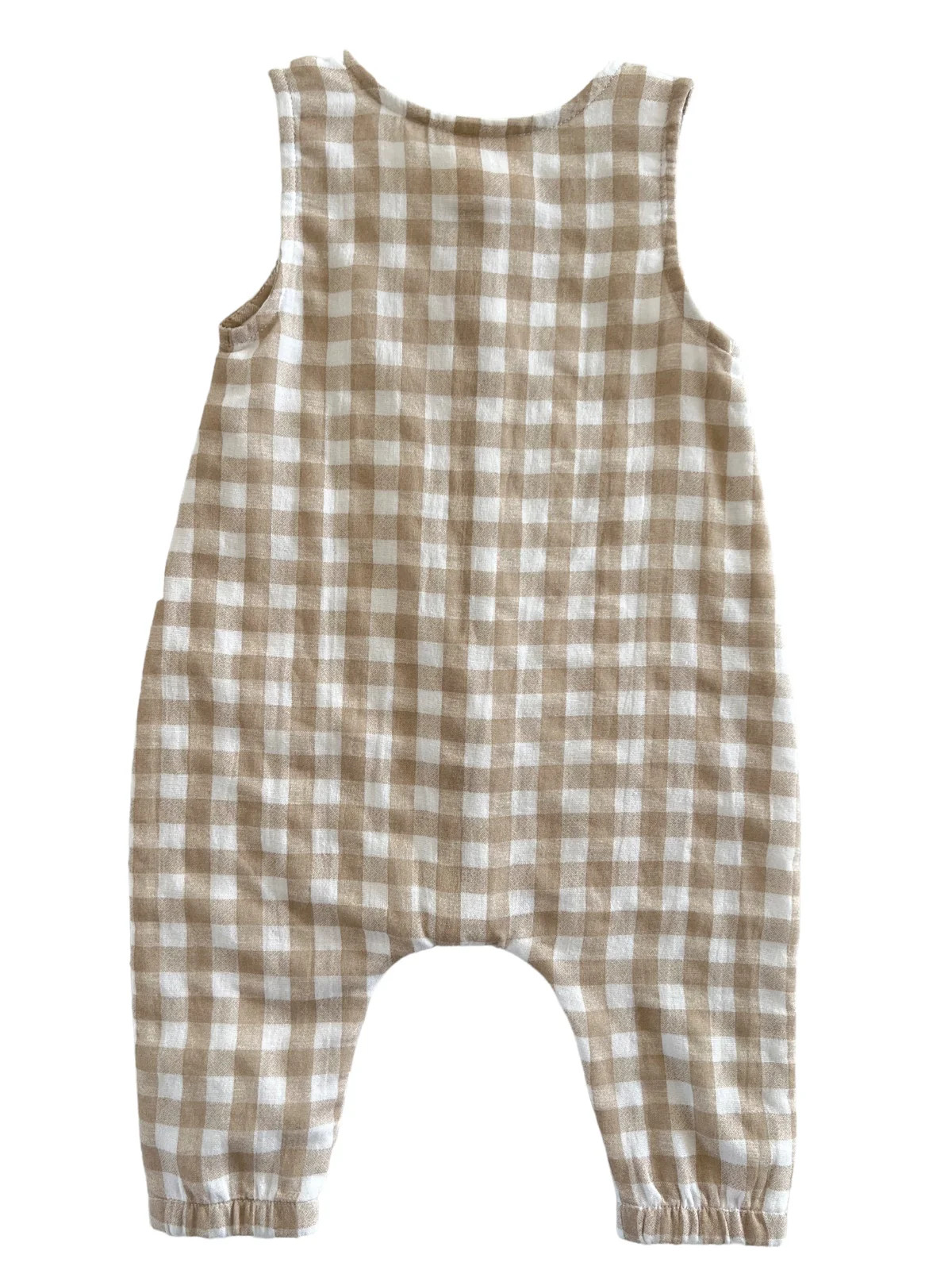Tan Gingham / Organic Bay Jumpsuit | SpearmintLOVE