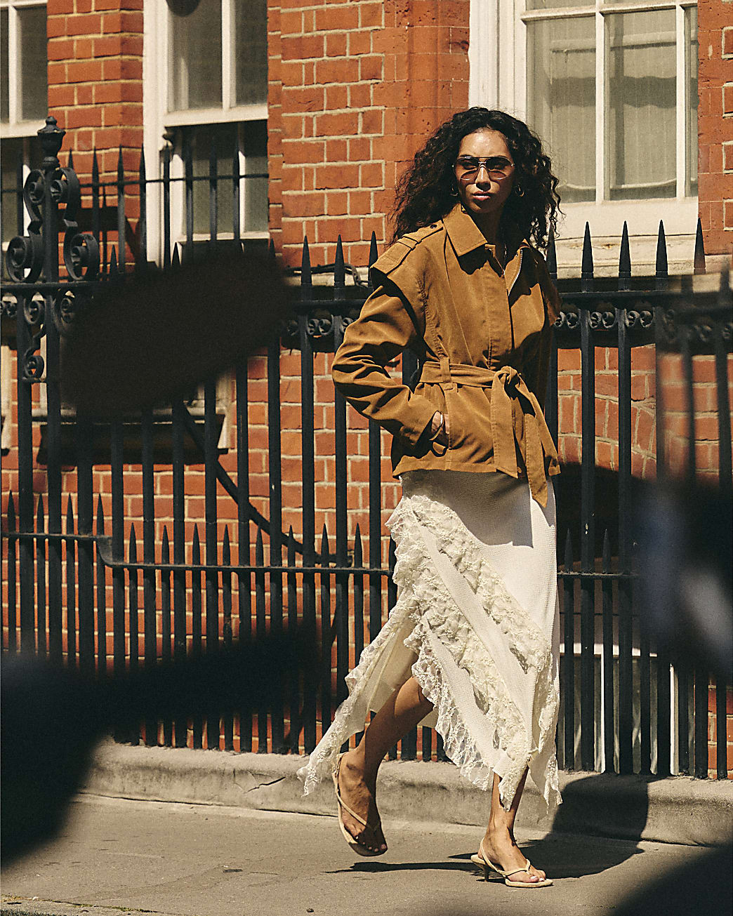 Brown Faux Suede Belted Jacket | River Island UK & IE