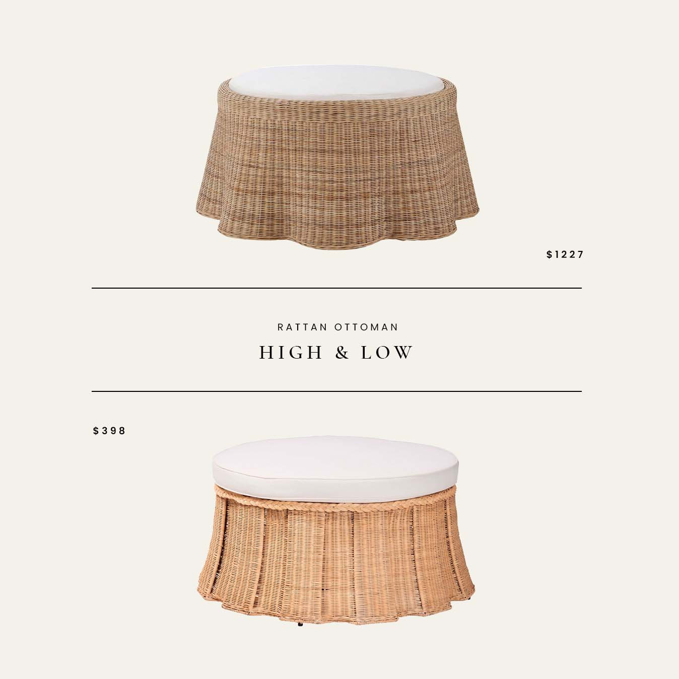 High / Low : Rattan Ottoman 

 

#LTKHome