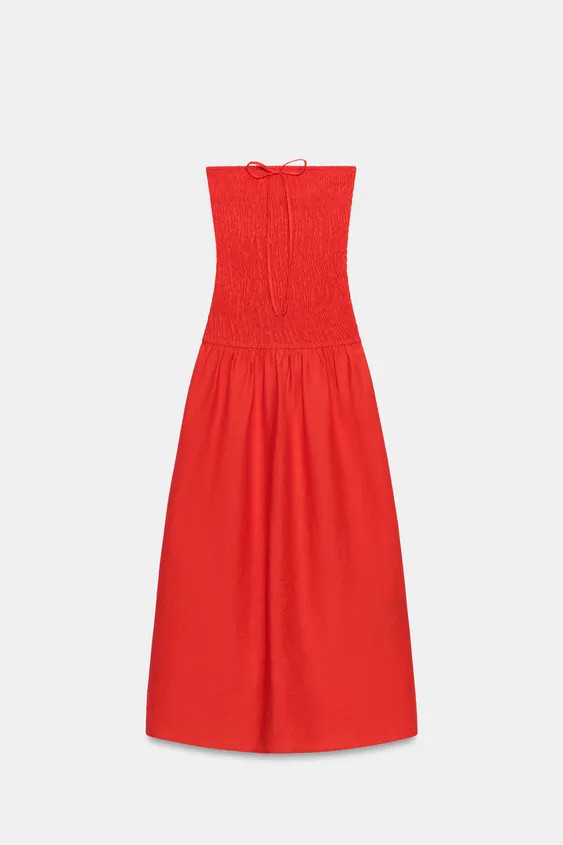 SMOCKED MIDI DRESS | Zara UK