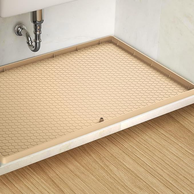 Under The Sink Mat- 34" x 22" Waterproof Kitchen Cabinet Mat - Flexible Silicone Under Sink Liner... | Amazon (US)