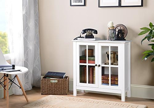 American Furniture Classics 22600 Glass Door Cabinet, White | Amazon (US)