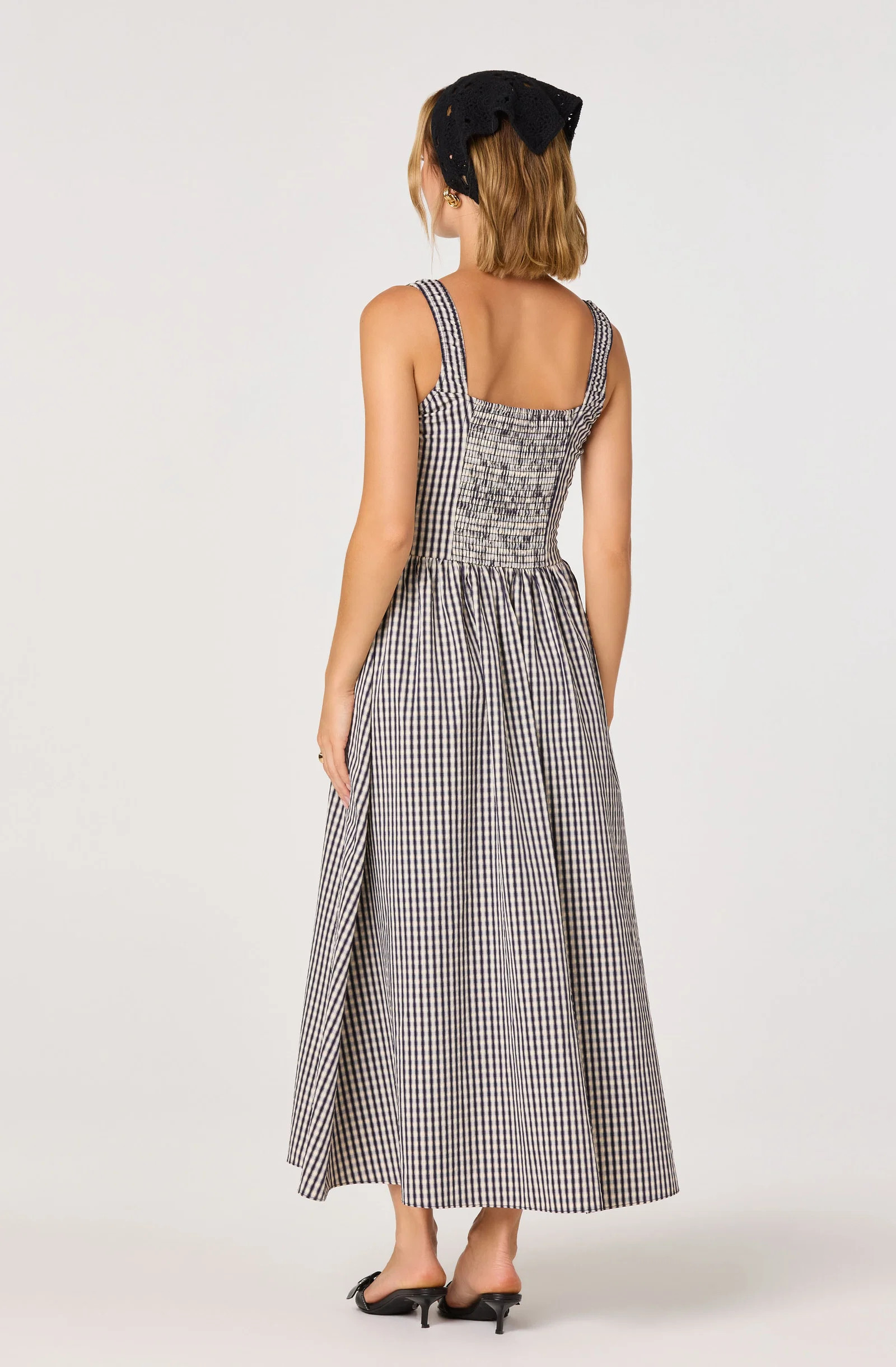 Temperance Gingham Check Maxi Dress - Black gingham / XS | ASTR The Label (US)