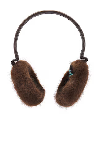 jocelyn Faux Mink & Leather Earmuffs in Chestnut from Revolve.com | Revolve Clothing (Global)