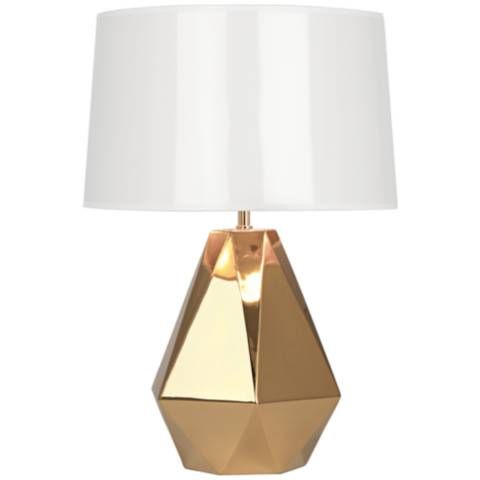 Robert Abbey Delta Gold Metallic Glaze Ceramic Table Lamp | LampsPlus.com