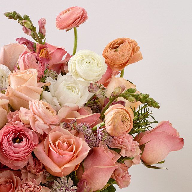 Mixed Bouquet with Pink & Coral Roses & Ranunculus - The Bouqs Co. | The Bouqs Co.