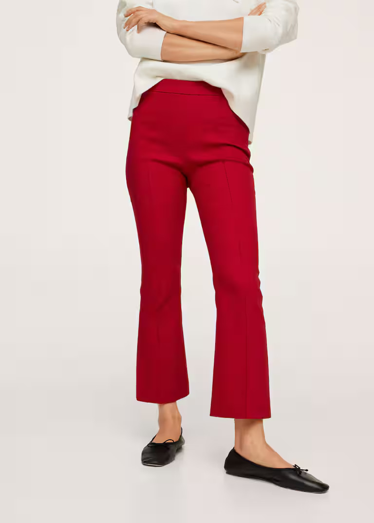 Flare crop pants -  Women | Mango USA | MANGO (US)