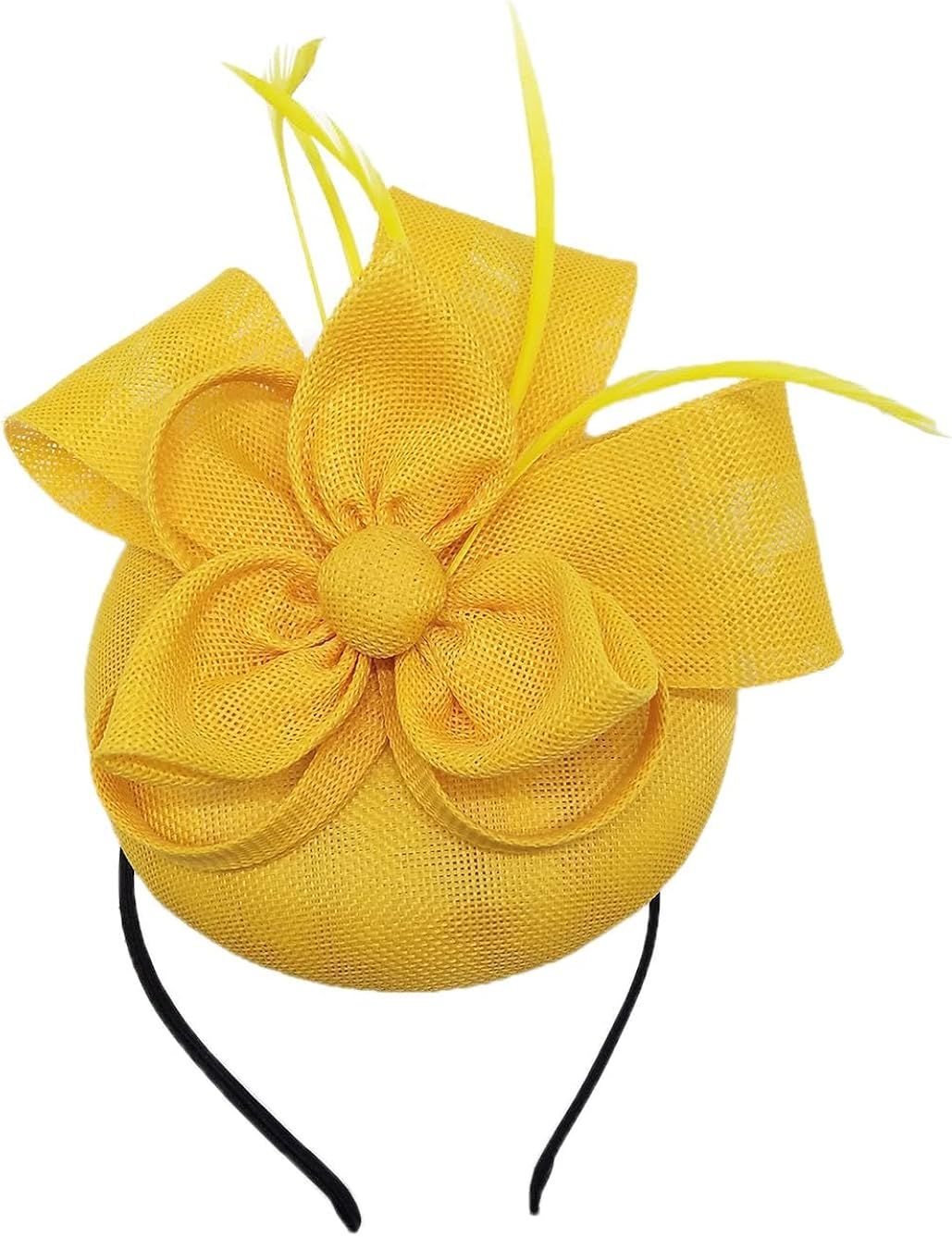 Biruil Women's Fascinator Hat Imitation Sinamay Feather Tea Party Pillbox Flower Derby | Amazon (US)