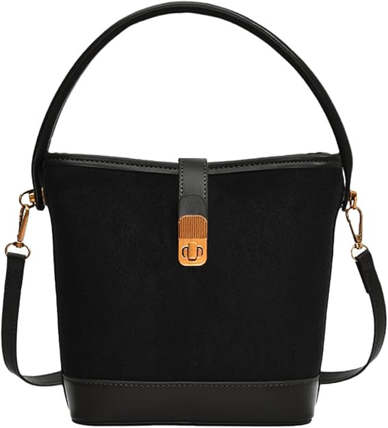 Suede Buckle Bags for Women 2025 Vintage Small Bucket Bag Fashion Versatile Shoulder Bag Suede Cr... | Amazon (US)