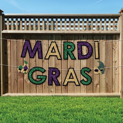Big Dot of Happiness Mardi Gras - Masquerade Party Decorations - Mardi Gras - Outdoor Letter Banner | Target