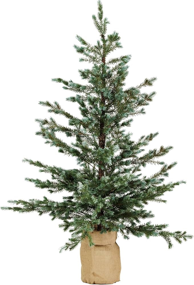 Creative Co-Op Faux Pine Tree Decor with Burlap Sack, Green and Natural | Amazon (US)