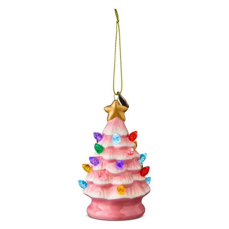 Mr. Christmas Decoración Nostálgica de Árbol Iluminado de Cerámica de 4", Rosa | Walmart (US)