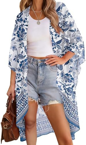 OFEEFAN Kimonos for Women Swimsuit Coverup Beach Casual Loose Cardigans for Swimwear | Amazon (US)
