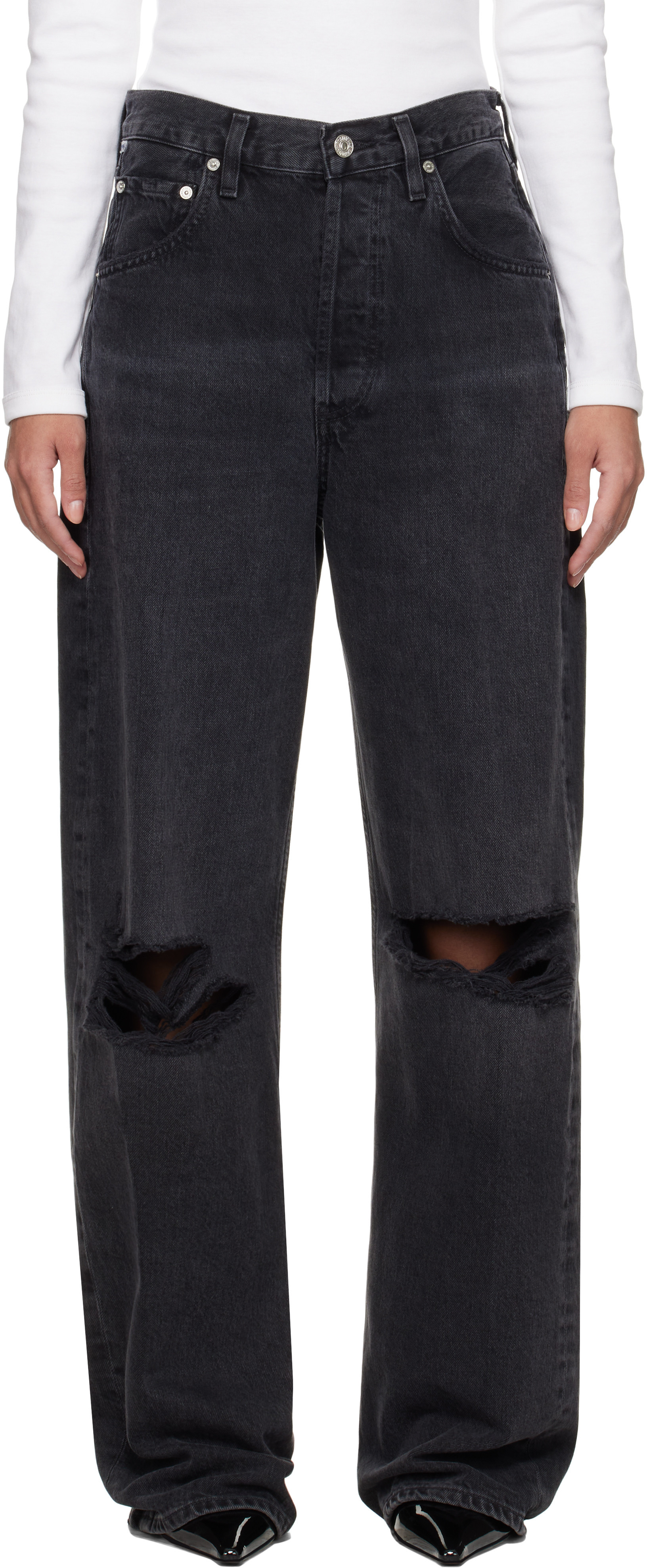 Citizens of Humanity Black Ayla Baggy Jeans | SSENSE