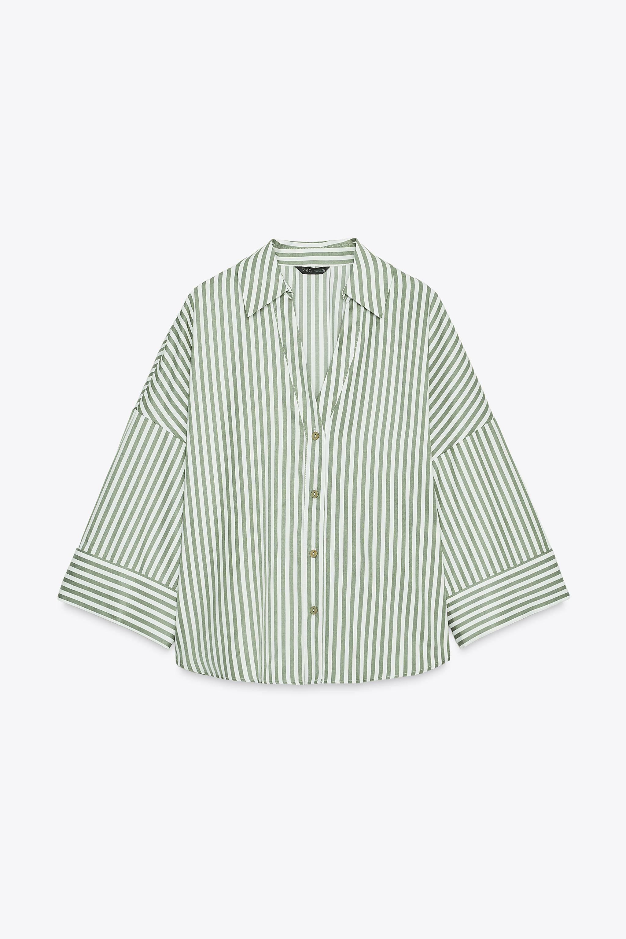 STRIPED SHIRT WITH TURN-UP SLEEVES | Zara US