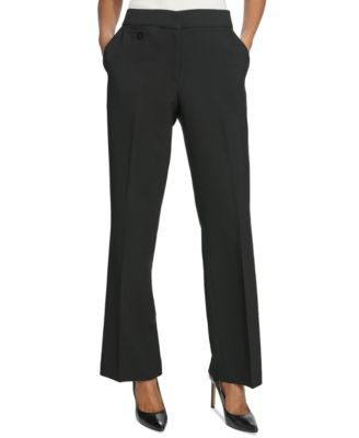 Karl Lagerfeld Women's Mid-Rise Crease-Front Bootcut Pants - Black | Macy's