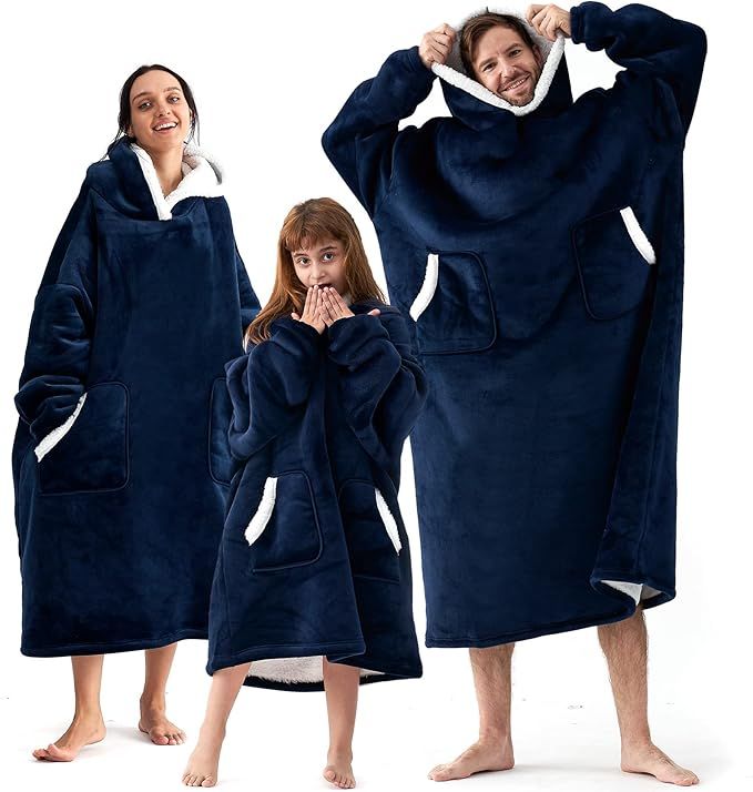 EHEYCIGA Wearable Blanket Hoodie for Women Men and Kids, Reversible Ultra Soft Plush Fuzzy Warm B... | Amazon (US)