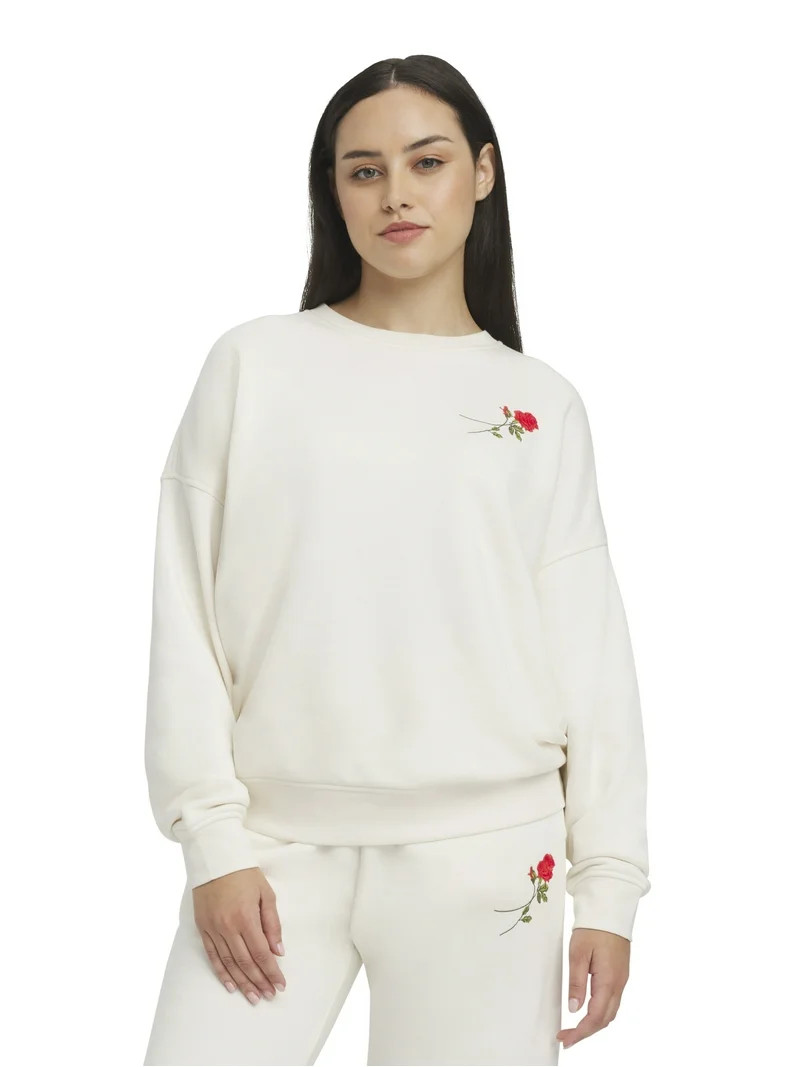 Mills by Millie Bobby Brown Women's Crew Neck Fleeced Terry Sweatshirt, Sizes XXS-XXL | Walmart (US)