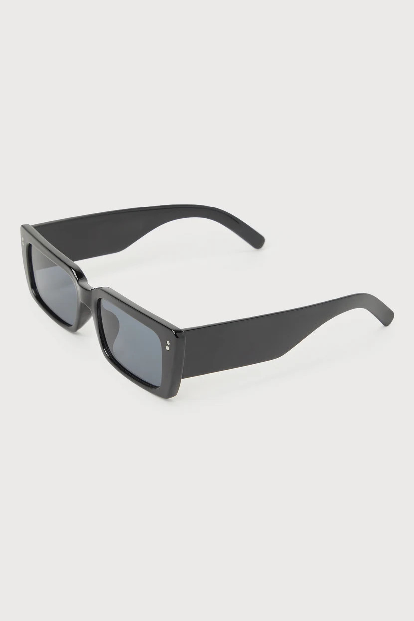 Icon Ready Black Rectangular Sunglasses | Lulus