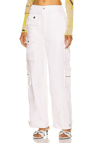 EB Denim Cargo Pants in White | FWRD 