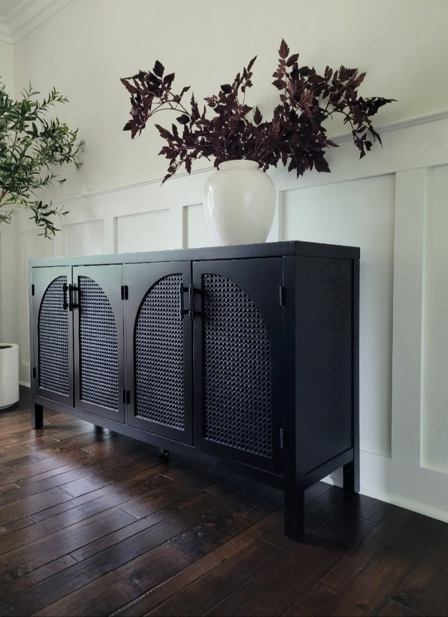 My Amazon black cane cabinet is back in stock and works as a buffet in your dining room or console table in your living room or entryway - a great designer look for less! Amazon home,  Amazon find,  black arch cabinet

#LTKHome #LTKSaleAlert #LTKStyleTip