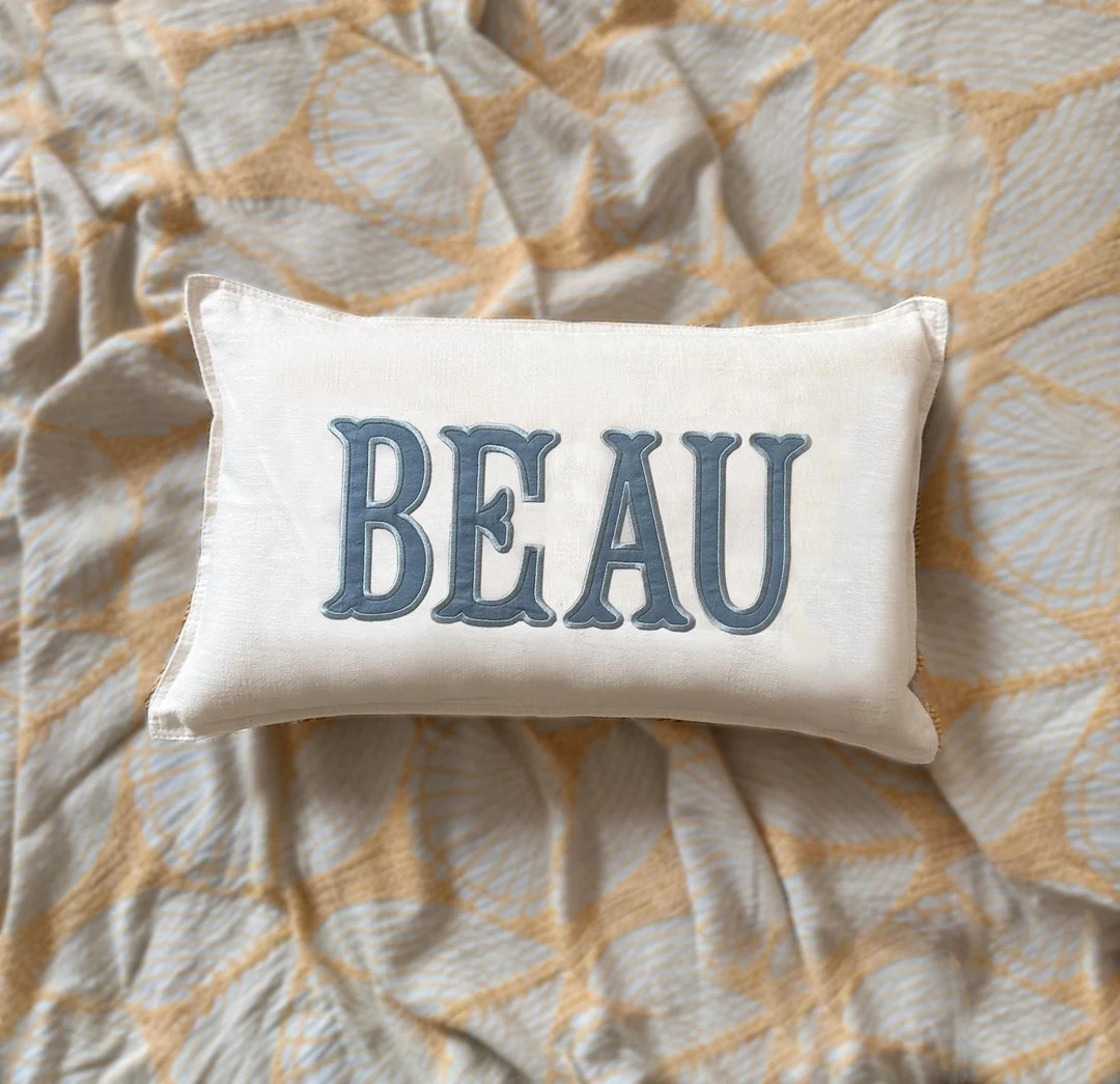 12x20 in Personalized Applique Name and Monogram Pillow Cover - Etsy | Etsy (US)