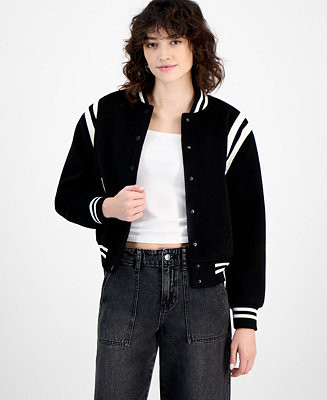 Women's Varsity Striped Bomber Jacket | Macy's